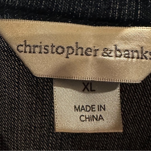 Women’s Christopher & Banks Denim Vest with Sequins. - Picture 7 of 7